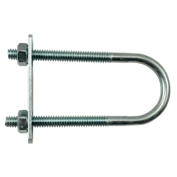 Midwest Fastener Round U-Bolt, 1/4"-20, 1-1/8 in W, 3-1/2 in H, Zinc Plated Steel, 10 PK 52261 - main